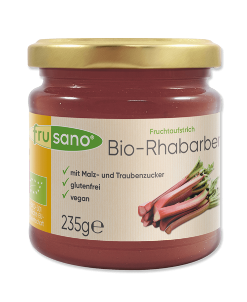 Rhabarber Fruchtaufstrich 235g - Frusano Bio MHD 14.3.2019