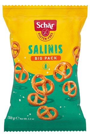 Salinis Big Pack 150g - Schär

 Lecker salziger Knapperspaß von Schär glutenfrei.
 