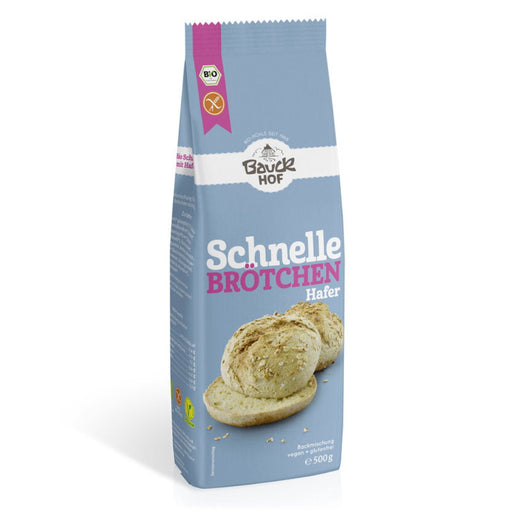 Schnelle Brötchen mit Hafer Backmischung 500g - Bauckhof Bio

Gelingsicher und schnell ist für manche eine große Erleichtung. Erstmals gibts nun auch eine Backmischung für Brötchen. Als vollwertiges Frühstücksbrötchen sind unsere gutenfreien Haferbrötchen reich an Ballaststoffen, außerdem besonders mild und saftig.