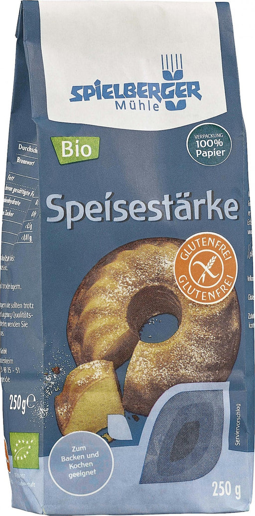 Speisestärke 250g - Spielberger Bio

Diese feine Speisestärke aus Mais ist ideal zum Backen, für Desserts, Cremes und Kaltschalten sowie zum Binden von Soßen und Suppen.