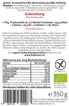 "Strizzi" Backmischung - süßer Hefeteig 350g - Backmari Bio